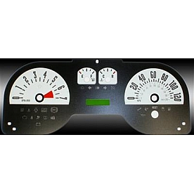 US Speedo Gauge Face Overlay - White Daytime Color/ Black Letter Color - MUS0640
