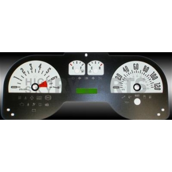 US Speedo Gauge Face Overlay - White Daytime Color/ Black Letter Color - MUS0640