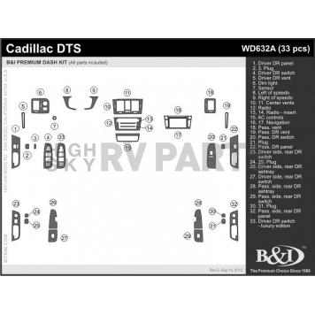 B & I Fender Dash Panel Trim WD632ADMW-1