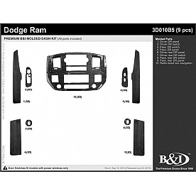 B & I Fender Dash Panel Trim 3D010B5DRW