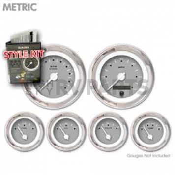 Aurora Instuments Gauge Face Overlay - Fiber Gray Daytime Color/ White Letter Color - 5015