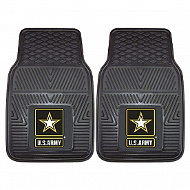Fan Mat Floor Mat - Universal Fit Black Vinyl Set of 2 - 11035