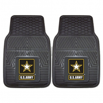 Fan Mat Floor Mat - Universal Fit Black Vinyl Set of 2 - 11035