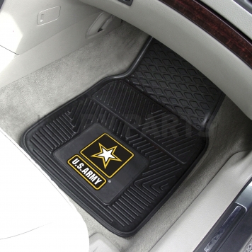 Fan Mat Floor Mat - Universal Fit Black Vinyl Set of 2 - 11035-1