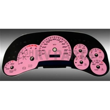 US Speedo Gauge Face Overlay - Pink Daytime Color/ White Letter Color - SS1200548D