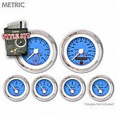 Aurora Instuments Gauge Face Overlay - Fiber Blue Daytime Color/ Black Letter Color - 4740