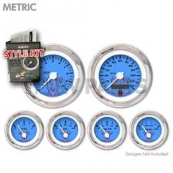 Aurora Instuments Gauge Face Overlay - Fiber Blue Daytime Color/ Black Letter Color - 4740