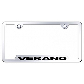Automotive Gold License Plate Frame - Silver Stainless Steel - GFVERAEC
