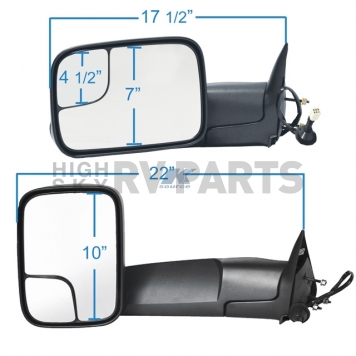 K-Source Exterior Towing Mirror Electric Rectangular Set Of 2 - 6017980C-1