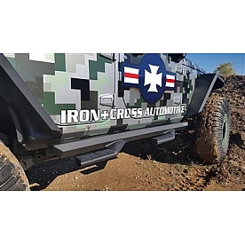 Iron Cross Nerf Bar Matte Black Steel Angular - GP9466