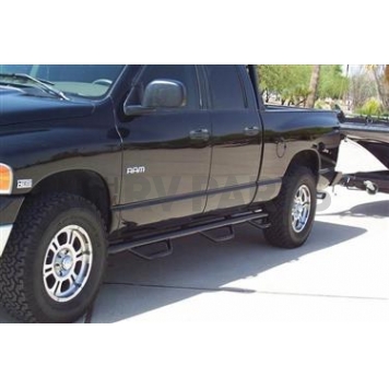 N-Fab Nerf Bar - Truck Wheel to Wheel Black Matte Textured Powder Coated Steel Round - D0289QC6TX
