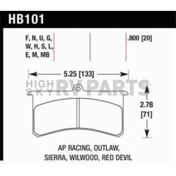 Hawk Performance Brake Pad - HB101M.800