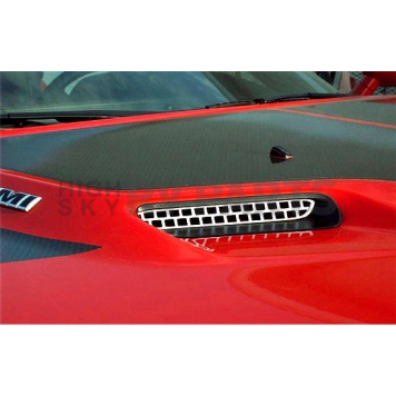 American Car Craft Hood Scoop Grille Insert - Hood Scoop Grille Overlay Polished Stainless Steel - 152013