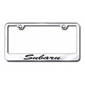 Automotive Gold License Plate Frame - Silver Stainless Steel - LFSSUBEC