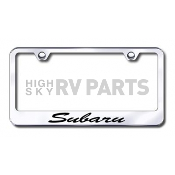 Automotive Gold License Plate Frame - Silver Stainless Steel - LFSSUBEC