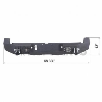 Paramount Automotive Bumper Direct-Fit 1-Piece Design Black - 570419-4