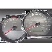 US Speedo Gauge Face Overlay - Silver Daytime Color/ White Letter Color - SSTAC06W