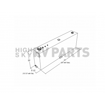 RDS Tanks Liquid Transfer Tank Aluminum Rectangular 45 Gallon - 71083-2