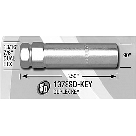 Gorilla 6 Spline Lug Socket Chrome Plated Single - 1378SD-KEYB