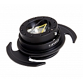 NRG Innovations Steering Wheel Quick Release - 6 Hole Hub Adapter Aircraft Grade Aluminum Black - SRK650BK