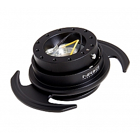 NRG Innovations Steering Wheel Quick Release - 6 Hole Hub Adapter Aircraft Grade Aluminum Black - SRK650BK