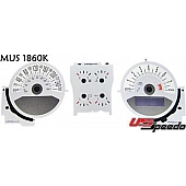 US Speedo Gauge Face Overlay - White Daytime Color/ Black Letter Color - MUS1860