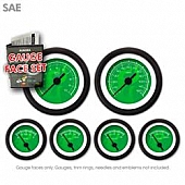 Aurora Instuments Gauge Face Overlay - Fiber Green Daytime Color/ White Letter Color - 8314
