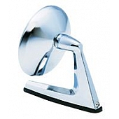 K-Source Exterior Mirror Manual Round Silver Single - 1201