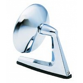K-Source Exterior Mirror Manual Round Silver Single - 1201