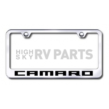 Automotive Gold License Plate Frame - Silver Stainless Steel - LFCMREC