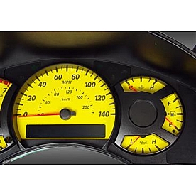 US Speedo Gauge Face Overlay - Yellow Daytime Color/ Black Letter Color - TIT063