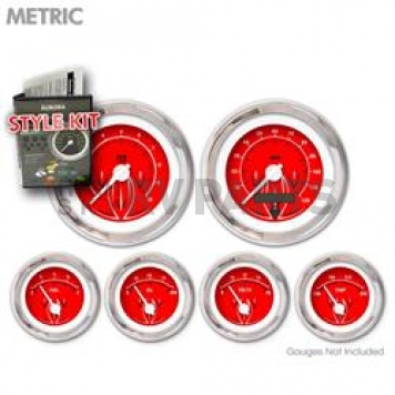 Aurora Instuments Gauge Face Overlay - Fiber Red Daytime Color/ White Letter Color - 5697
