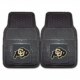 Fan Mat Floor Mat - Universal Fit Black Vinyl Set of 2 - 10313
