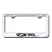 Automotive Gold License Plate Frame - Silver Stainless Steel - LFZ06EC