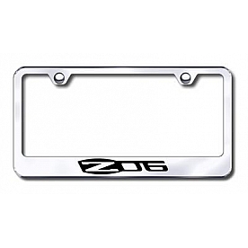 Automotive Gold License Plate Frame - Silver Stainless Steel - LFZ06EC