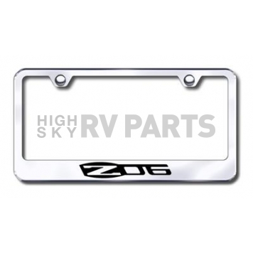 Automotive Gold License Plate Frame - Silver Stainless Steel - LFZ06EC