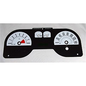 US Speedo Gauge Face Overlay - White Daytime Color/ Black Letter Color - MUS0840
