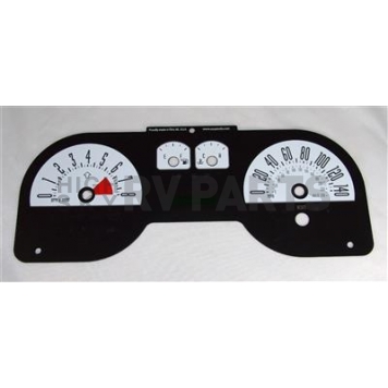 US Speedo Gauge Face Overlay - White Daytime Color/ Black Letter Color - MUS0840