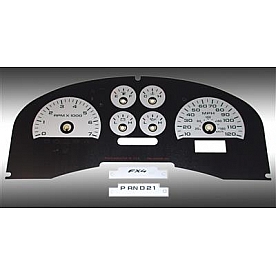US Speedo Gauge Face Overlay - Silver Daytime Color/ Black Letter Color - FX4072