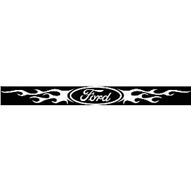 Chroma Graphics Window Graphics - 38 Inch x 5 Inch Ford Oval Logo With Flames - 3703