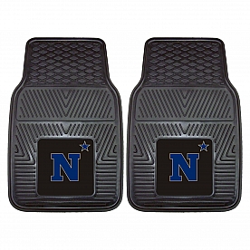 Fan Mat Floor Mat - Universal Fit Black Vinyl Set of 2 - 20616