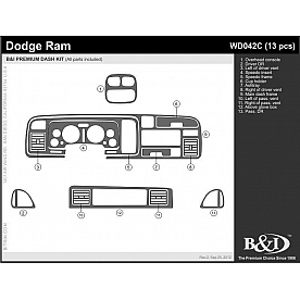 B & I Fender Dash Panel Trim WD042CDRW