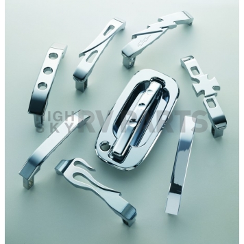 All Sales Exterior Door Handle -  Chrome Plated Aluminum Set Of 2 - 930C-1