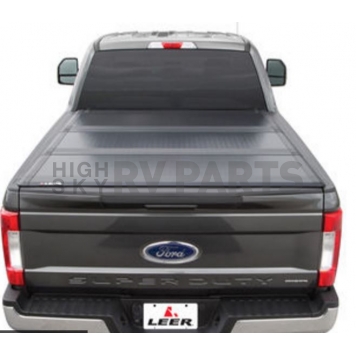 Leer Tonneau Cover Hard Folding Black Matte Powder Coated Aluminum - 141159-1