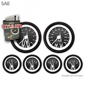 Aurora Instuments Gauge Face Overlay - Carbon Fiber Daytime Color/ White Letter Color - 1824