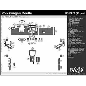 B & I Fender Dash Panel Trim WD1007ASDB