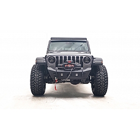 Fab Fours Bumper Vengeance 1-Piece Design Steel Black - JL18-B4751-1