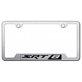 Automotive Gold License Plate Frame - Silver Stainless Steel - GFSRT8ES