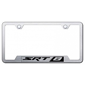 Automotive Gold License Plate Frame - Silver Stainless Steel - GFSRT8ES