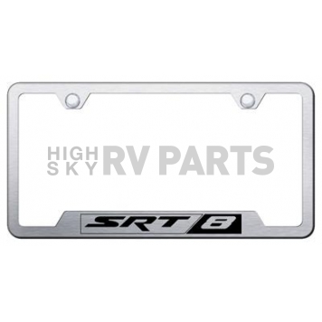 Automotive Gold License Plate Frame - Silver Stainless Steel - GFSRT8ES